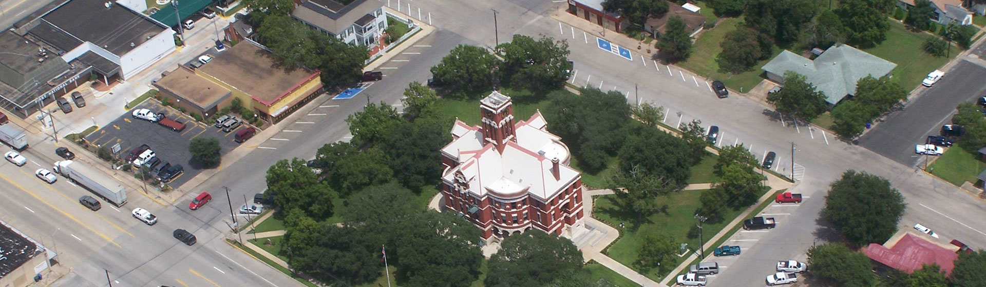 Aerial view of the courthouse